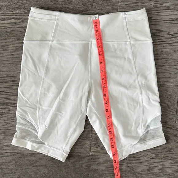 🌼LULULEMON🌼 Forget the Sweat White Mesh Panel Bike Shorts - Picture 4 of 9